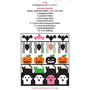 PDF Halloween Quilt Pattern Creepy Critters image 5