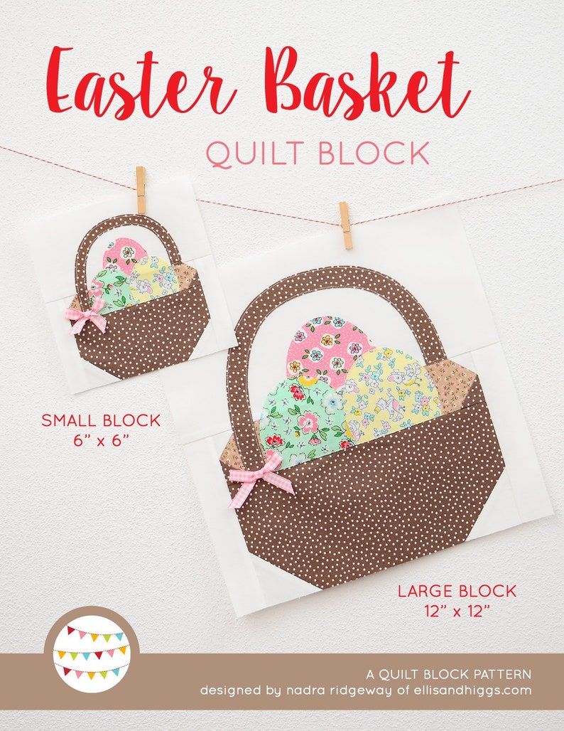 PDF Easter Quilt Pattern Easter Basket quilt pattern image 1