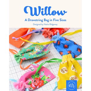 Instructions de couture pour un sac en tissu Willow (PDF) | Coudre un sac à cordon | Patron de couture pour un sac à cordon | Emballage cadeau | Calendrier de l'Avent à faire soi-même