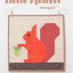 PDF Fall Quilt Pattern Little Squirrel mini quilt image 2