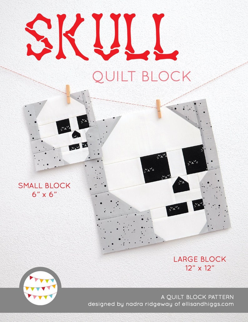 PDF Halloween Quilt Pattern Skull quilt pattern image 1