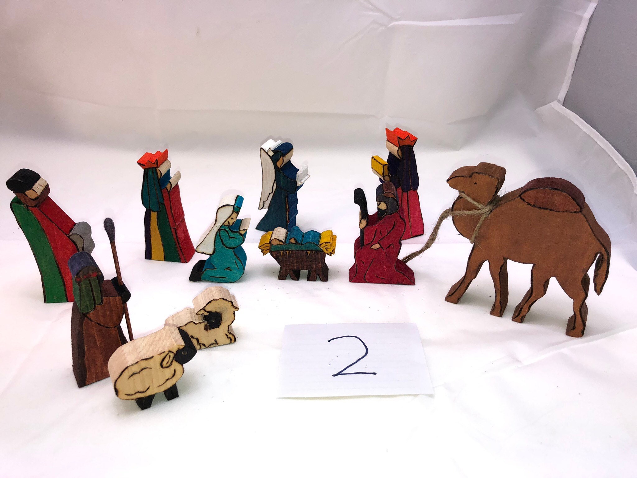 Wooden Nativity Scene Figure Set 2