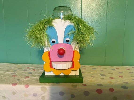 Wooden Clown Gumball Dispenser