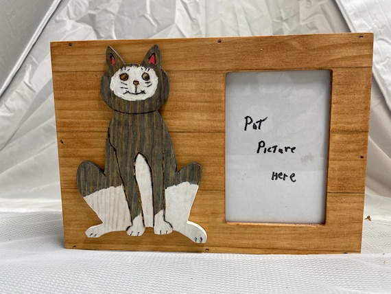 Wooden Picture Box with a Cat