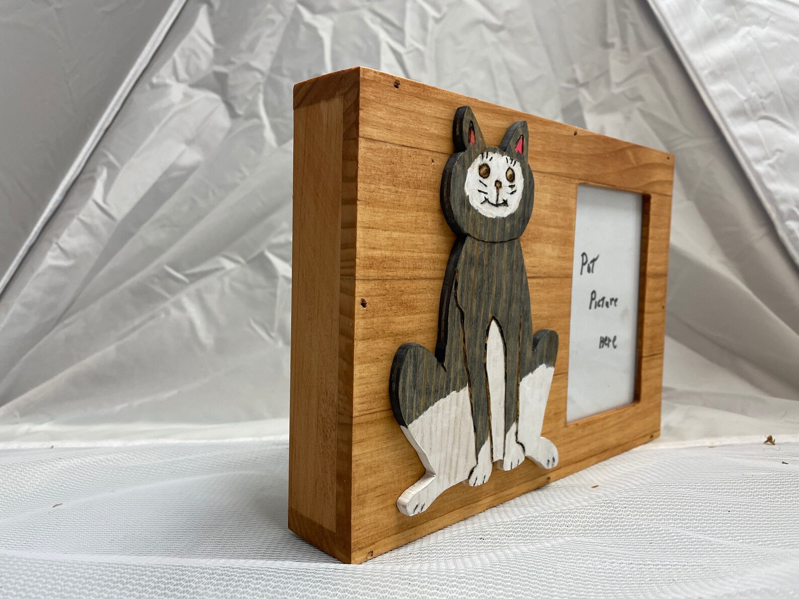 Wooden Picture Box With a Cat Etsy