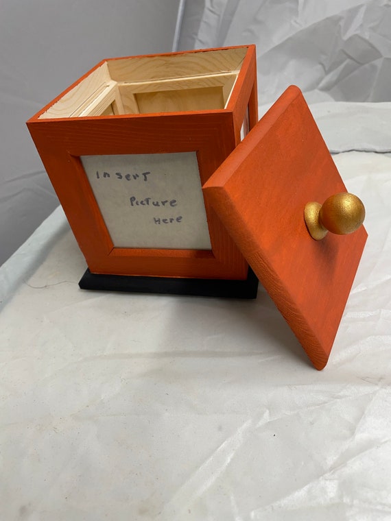 Painted Wooden Picture Carousel and Storage Box