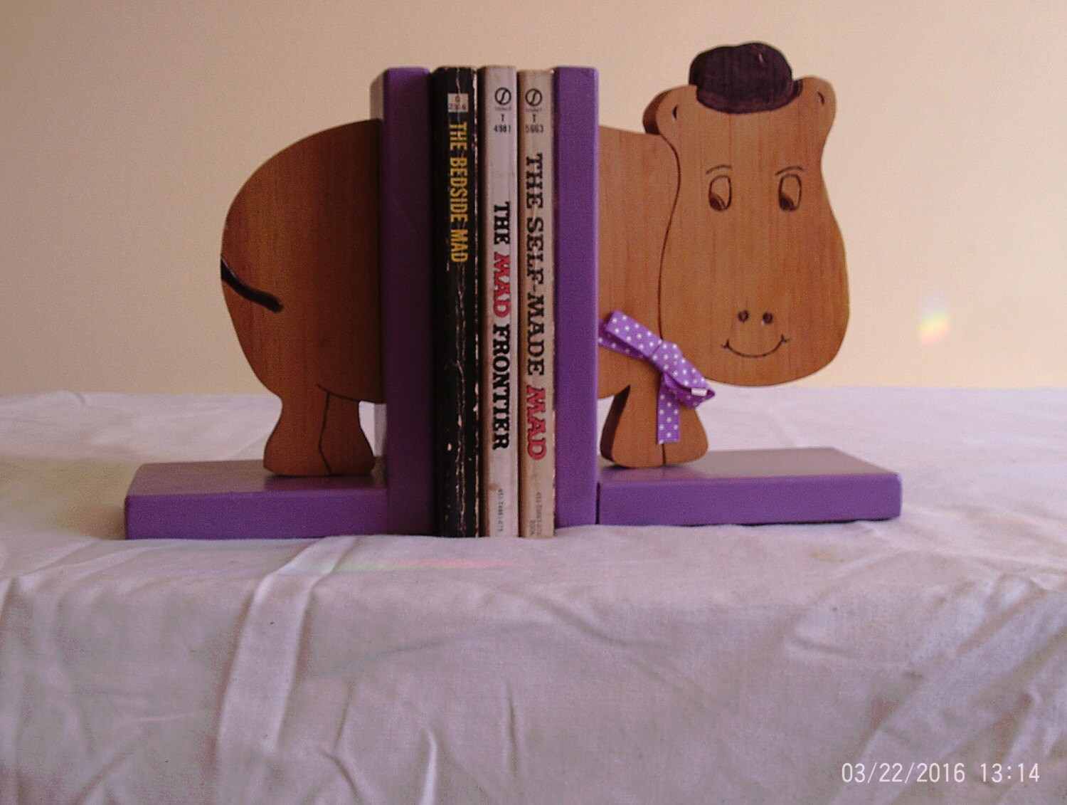 Wooden hippo bookends Etsy