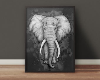 Igor the Elephant - Fine Art Print - Black & White edition
