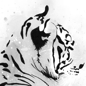 Royal Bengal Tiger Fine Art Print Black & white edition image 7