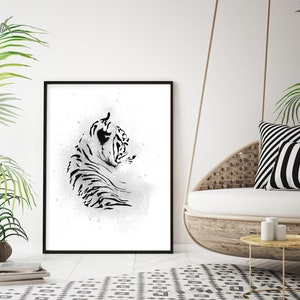 Royal Bengal Tiger Fine Art Print Black & white edition image 3