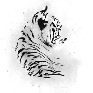 Royal Bengal Tiger Fine Art Print Black & white edition image 6