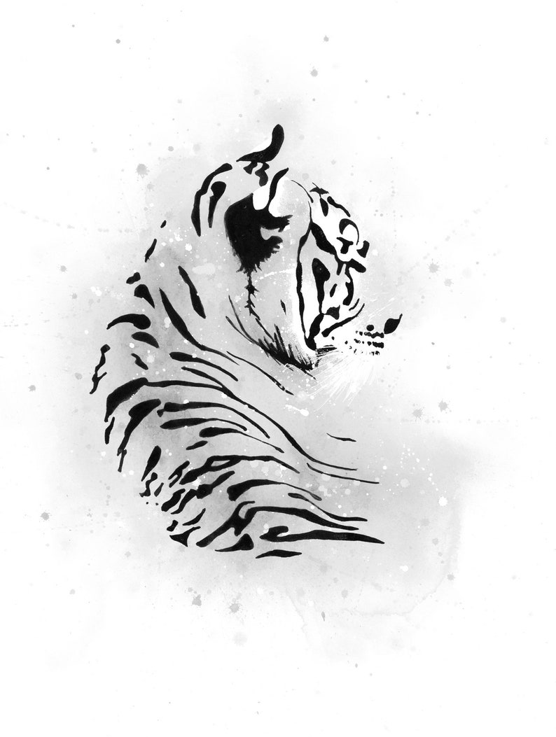 Royal Bengal Tiger Fine Art Print Black & white edition image 6