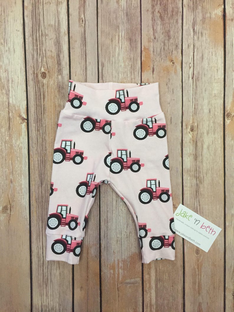 Tractor baby pants toddler pants pink tractors country girl image 0