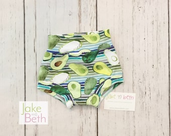 Avocado bummies, baby shorts, toddler shorts, summer shorts, girls bummy shorts,