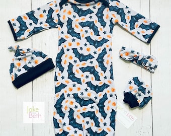 Conjunto de ropa de bebé para Halloween – Primer atuendo de Halloween – Conjunto para la salida del hospital del recién nacido – Ropa de bebé unisex – Regalo espeluznante para baby shower de otoño
