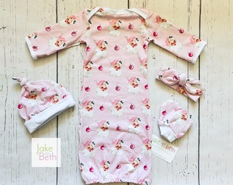 Vestido navideño para bebé, conjunto para recién nacido, Navidad vintage, Papá Noel