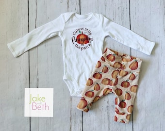 Cutest pumpkin in the patch baby toddler girl set