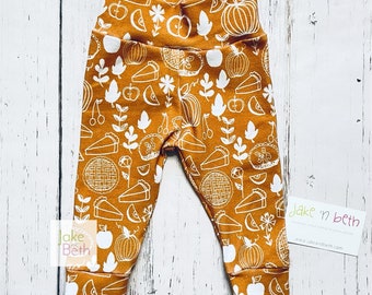 Thanksgiving baby pants, toddler pants, fall pies