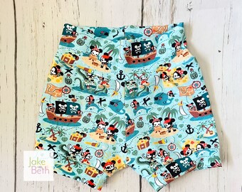 Pirate mouse shorts, baby shorts, toddler shorts, summer shorts