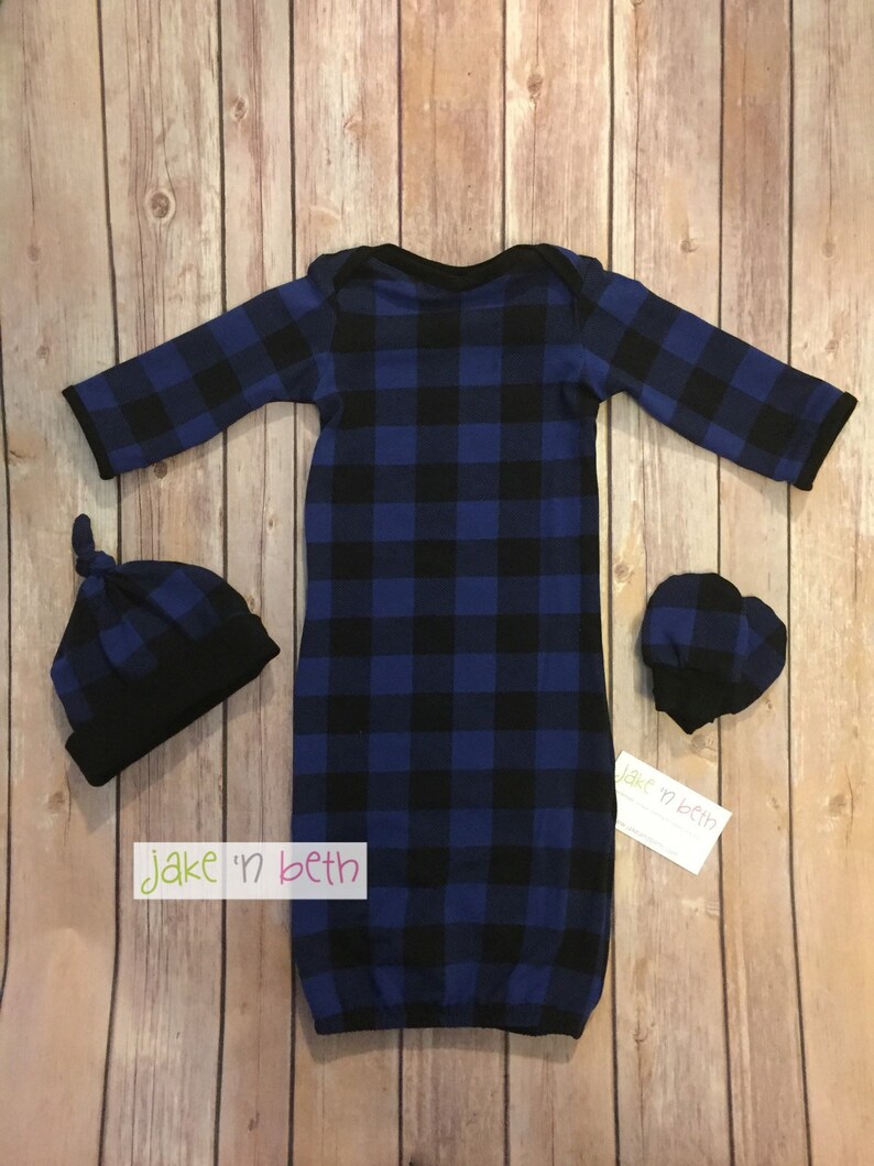 buffalo plaid baby gown