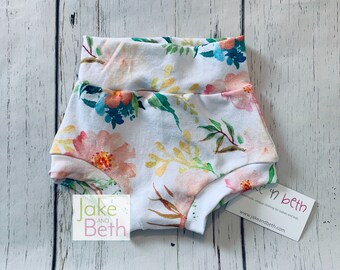 Pantalones cortos florales, pantalones cortos para bebés, pantalones cortos para niños pequeños, pantalones cortos de verano, pantalones cortos tipo bóxer para niñas,