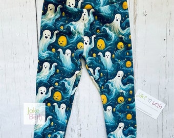 Halloween baby pants, toddler pants, ghosts