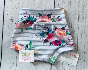 Floral bummies, baby shorts, toddler shorts, summer shorts, girls bummy shorts,