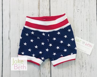 July 4th, flag shorts, patriotic, baby shorts, toddler shorts, summer shorts