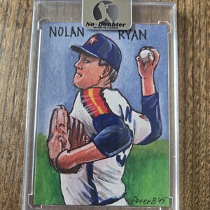 Houston Astros Pitcher Nolan Ryan Artist Trading Card 2015 by Peter Bajlekov Jr. MLB Hall of Fame