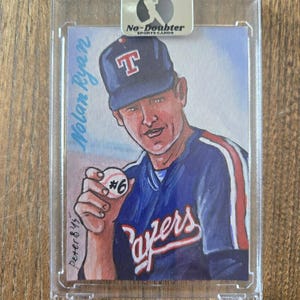 Nolan Ryan Artist Trading Card by Peter Bajlekov Jr. 2015 Texas Rangers MLB Hall of Fame