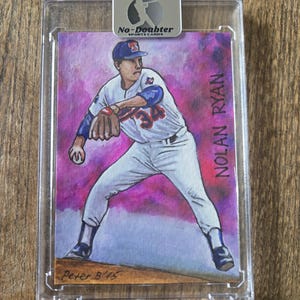 Nolan Ryan Baseball Legend Artist Trading Card by Peter Bajlekov Jr. 2015 Texas Rangers MLB Hall of Fame