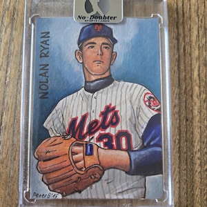 Nolan Ryan Artist Trading Card by Peter Bajlekov Jr. 2015 New York Mets MLB Hall of Fame