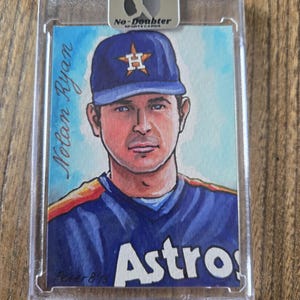 Nolan Ryan Houston Astros Artist Trading Card 2015 by Peter Bajlekov Jr. MLB Hall of Fame