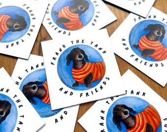 Frank Tank Kühlschrankmagnet | Quadratisch 7cm | Dackel Rettung