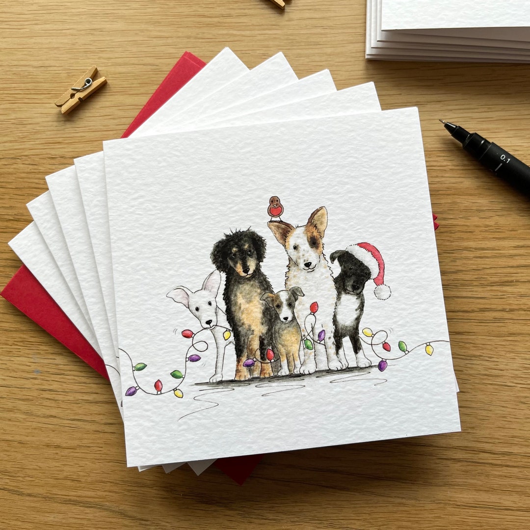 Charity Christmas Cards Pawprints to Freedom Dog Charity 5 Card Pack
