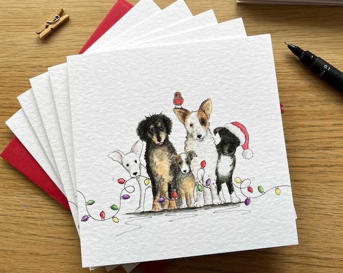 Charity Christmas Cards Pawprints to Freedom Dog Charity 5 Card Pack
