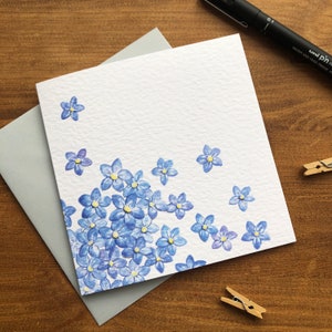 Forget-Me-Not card | Mothers Day | Thinking of you | Miss you | Watercolour floral | Thank you | Mum | Bereavement card | Sympathy | Nan