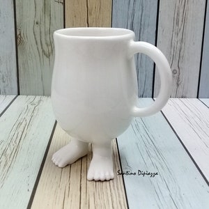 Walking Pottery Tea Cup, Coffee Mug On Legs, Funny Gifts, White Ceramic, Quirky Running Cup, Cute Design, Whimsical Ware, Multi Coloured Walking Pottery Tea Cup, Coffee Mug On Legs, Funny Gifts, White Ceramic, Quirky Running Cup, Cute Design, Whimsical Ware, Multi Coloured