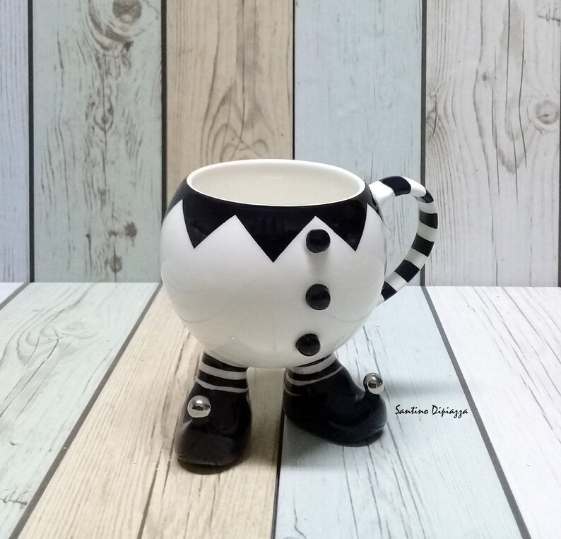 The Jester Tea Cup Walking Pottery Ware Tea Cup With Legs Etsy