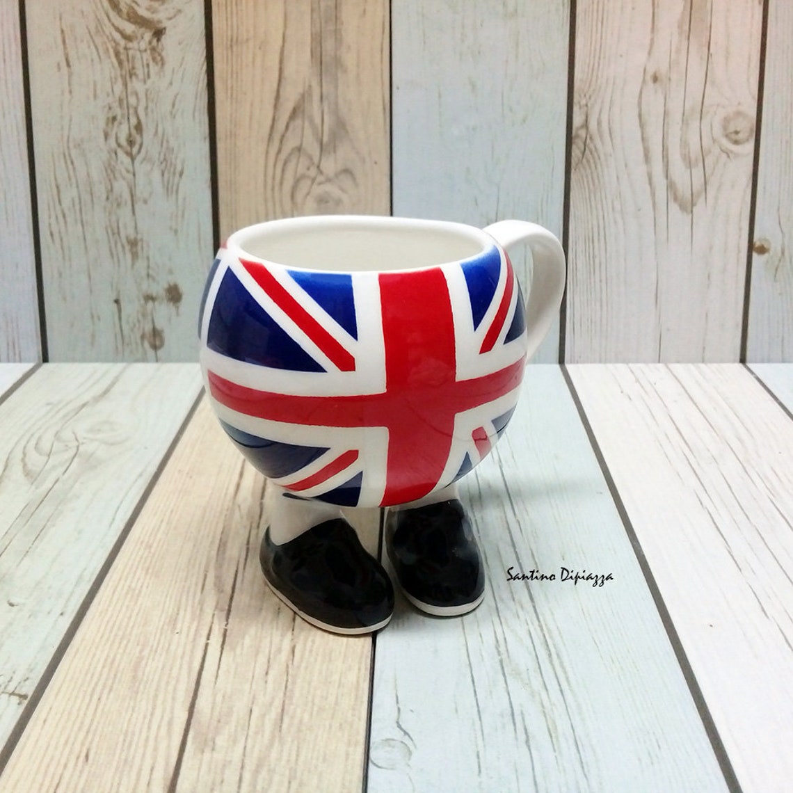 Union Jack Tea Cup Walking Pottery Ware British Flag Tea Etsy Australia