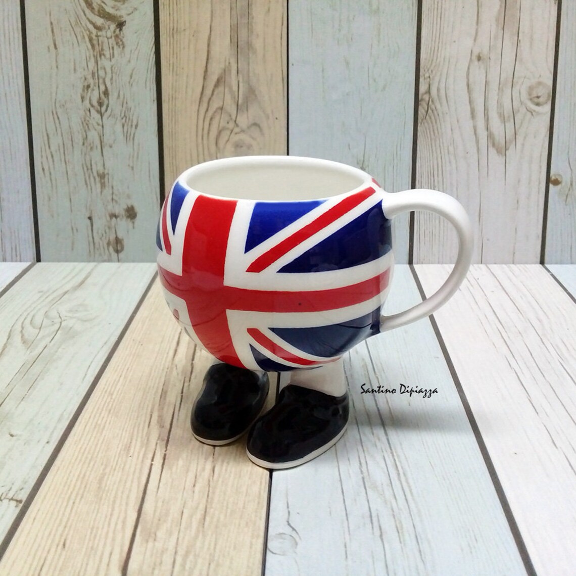 Union Jack Tea Cup Walking Pottery Ware British Flag Tea Etsy