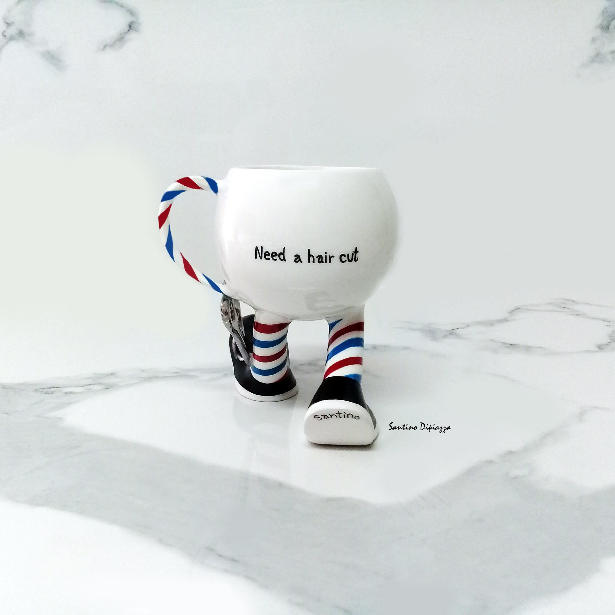 Walking Barber Tea Cup Personalized Barber Mug Barber Shop Etsy