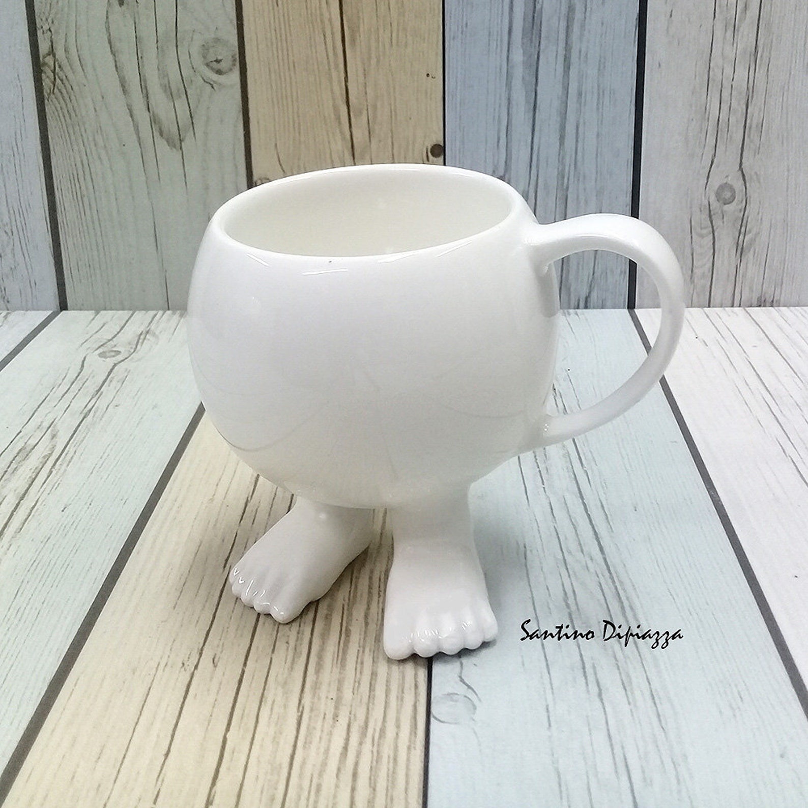 Tea Cup With Feet Walking Pottery Ware Baby Feet Mug Baby Etsy