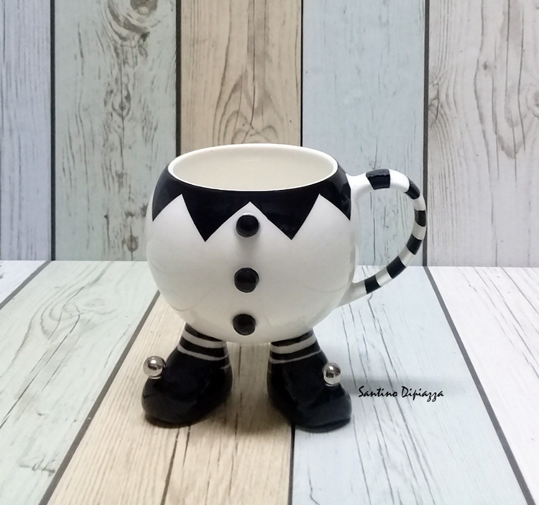 The Jester Tea Cup Walking Pottery Ware Tea Cup With Legs Etsy