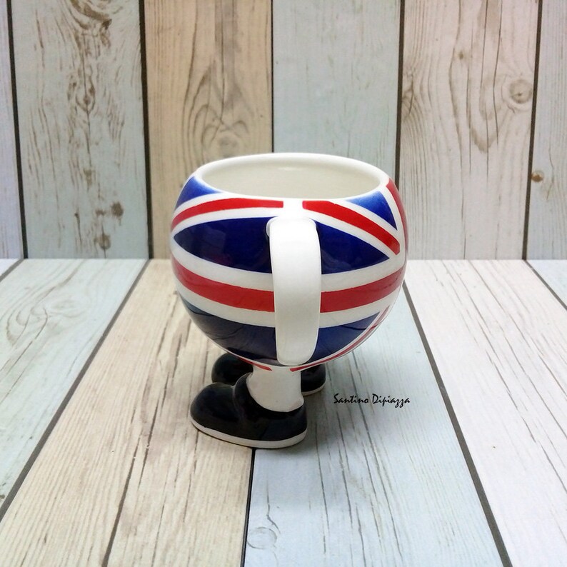 Union Jack Tea Cup Walking Pottery Ware British Flag Tea Etsy Australia