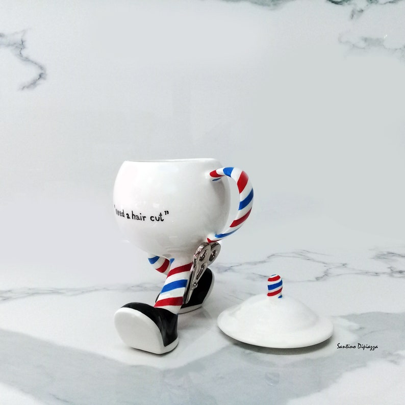 Walking Barber Tea Cup Personalized Barber Mug Barber shop Etsy