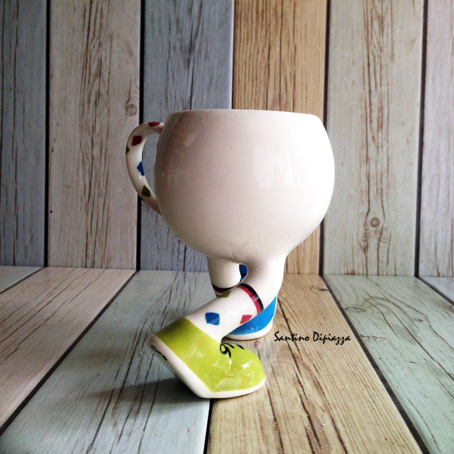 Walking Pottery Ware Walking Tea Cup Unique Funny Mug Mugs Etsy