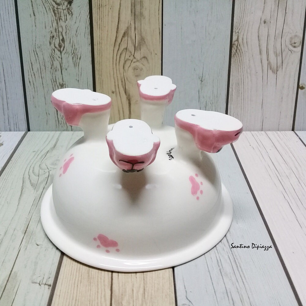 Pink Elevated Dog Bowl Small Dog Footed Bowl Personalized Etsy