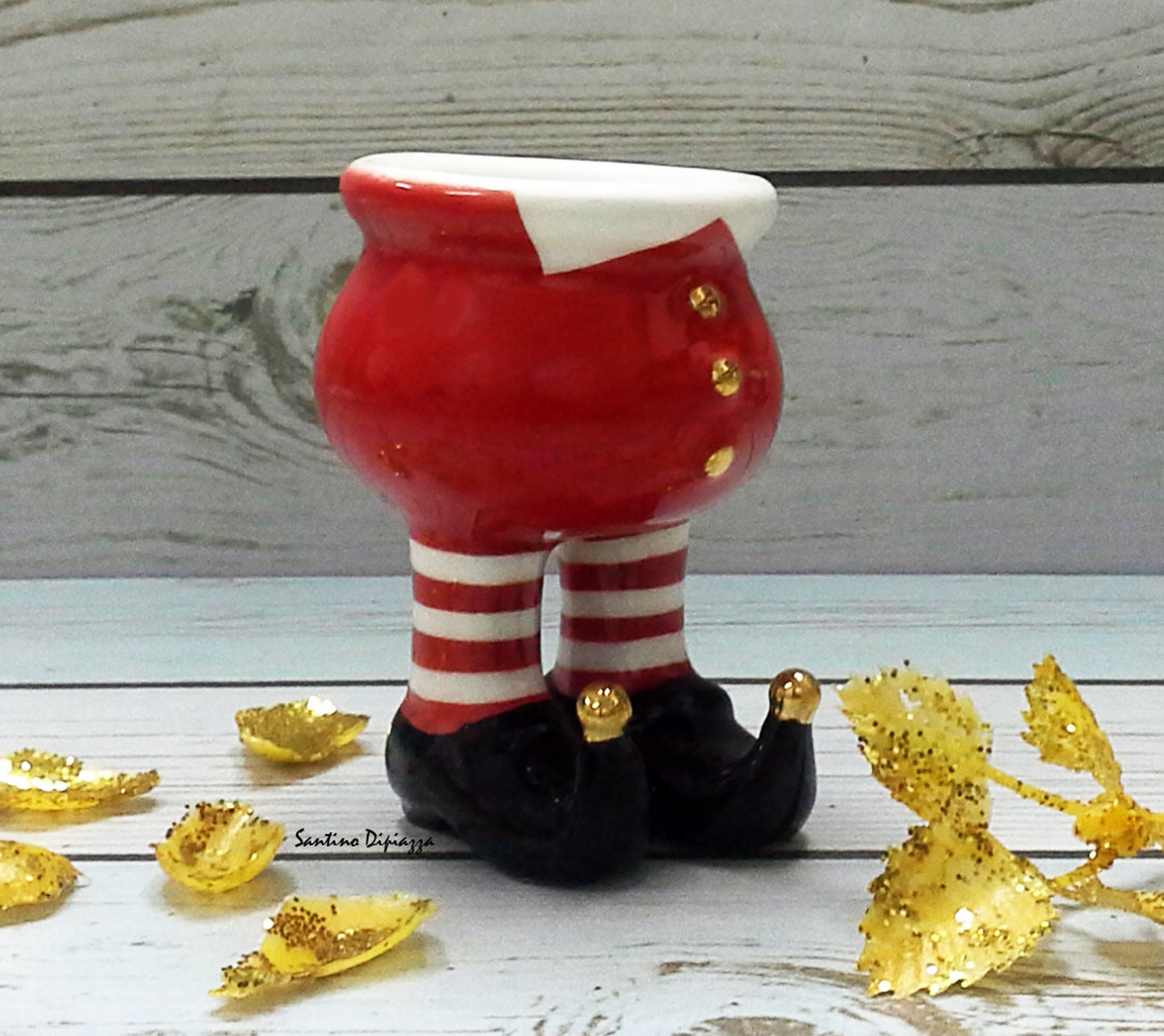 Weihnachten Elf Eierbecher rot fußigen Eierhalter Santa Etsy