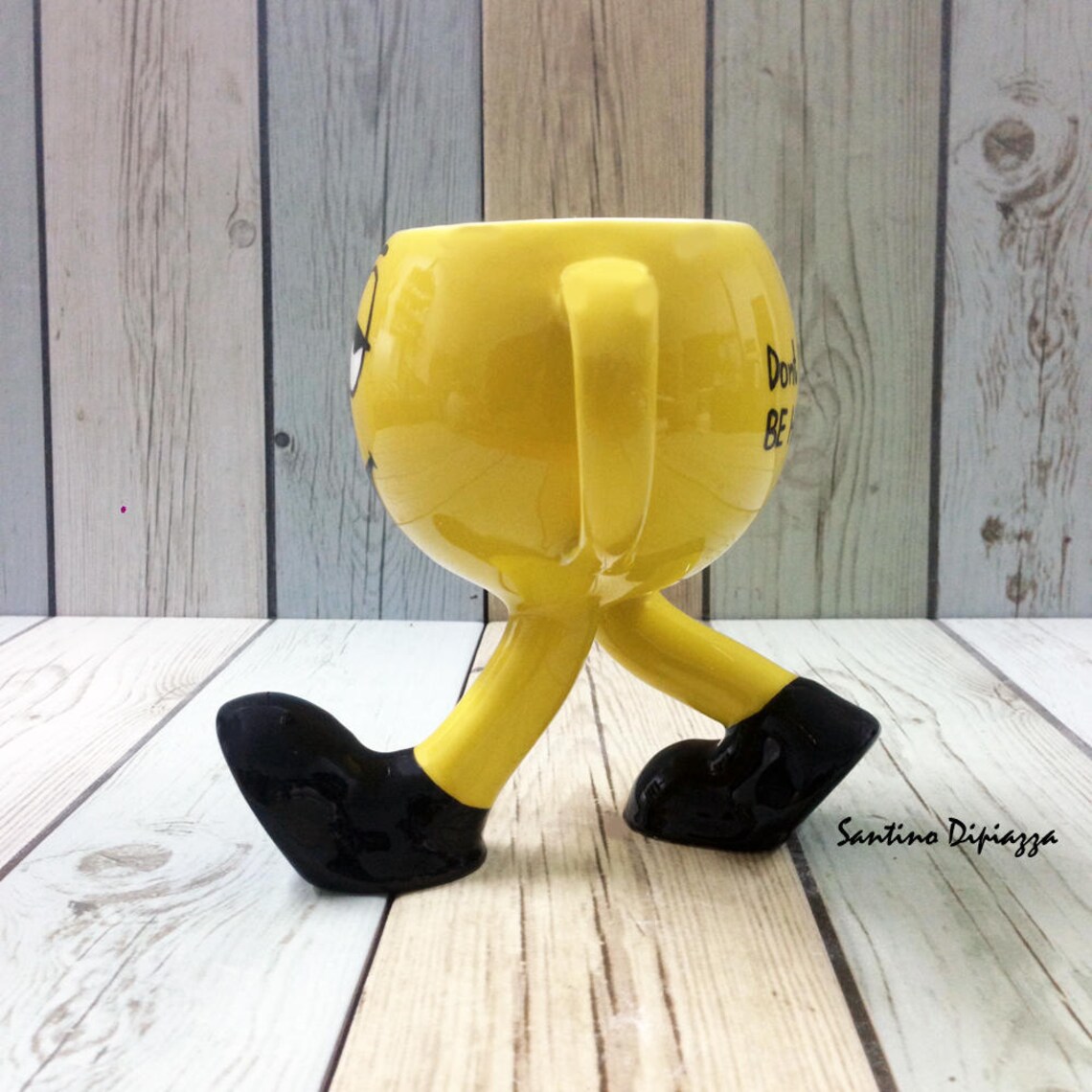 Emoji Coffee Mug Walking Pottery Yellow Smiley Face Tea Cup Etsy